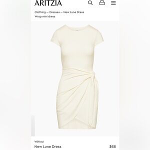 Aritzia New Lune Wrap Mini Dress NWT Large - Light Birch